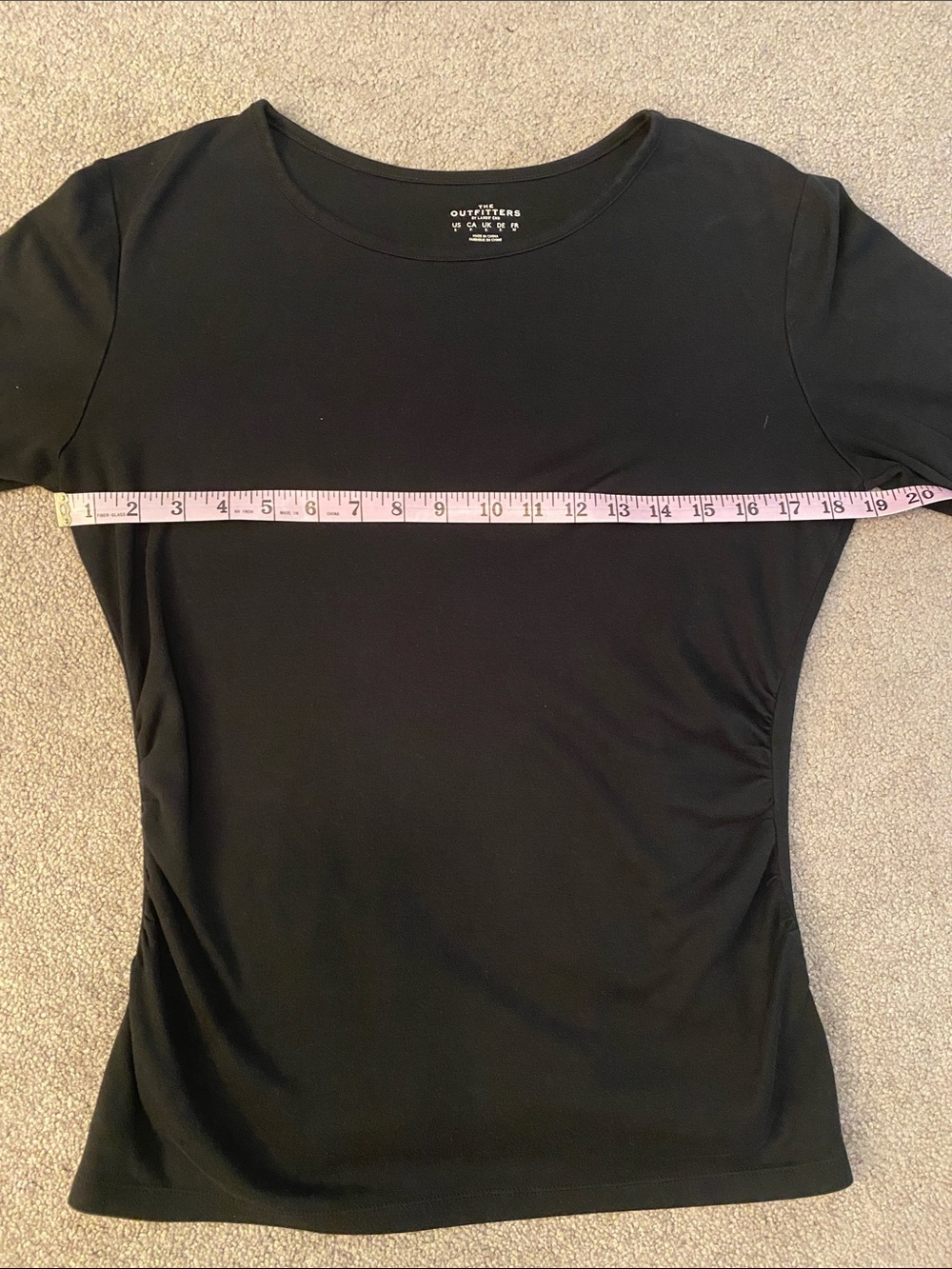 Lands' End Black Short Sleeve Crewneck Top
